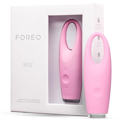FOREO IRIS Eye Massager Dark Circle Remover & Eyebag Remover Eye Depuffer Anti Aging Increases Absorption of Eye Mask Essences| Waterproof 2-year Warranty Petal Pink