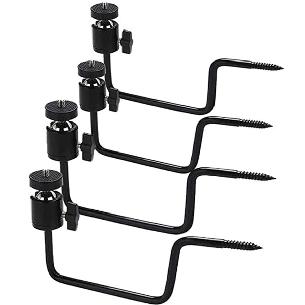 Trail Cam Mount Trail Camera Tree Mount Trail Camera Mount Hunting Camera Tree Mount Game Cam Mounting Bracket for Solar Panel with Screw 1/4-inch Mounting 4 Pack