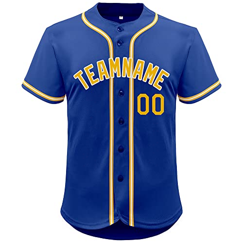 Custom Mesh Baseball Jersey Button Up Sports Shirt Personalized Stitched Name Number for Men/Women/Youth