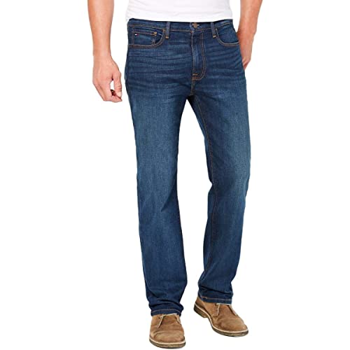 Tommy Hilfiger Men's THD Relaxed Fit Jeans, Dark Wash, 35W x 32L