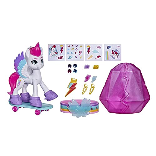 My Little Pony: A New Generation Movie Crystal Adventure Zipp Storm - 3-Inch White Pony Toy with Surprise Accessories, Friendship Bracelet