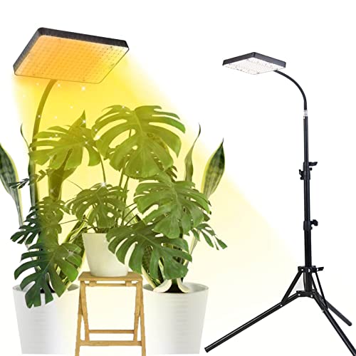 Grow Lights for Indoor Plants with Stand, FECiDA UV-IR Full Spectrum LED Standing Plant Grow Light, 200W Houseplant Growing Floor Lamp with On/Off Switch, Daisy Chain Function