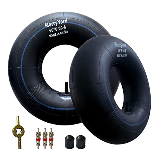 (2-Pack) Premium 15x6.00-6' Inner Tubes with TR-13 Straight Valve Stem - for Lawn Mower, Snow Blower, Riding Mowers, ATVs, Go-Karts, Golf Carts - Heavy-Duty Replacement Inner Tube,600-6,6.50-6,5.30-6