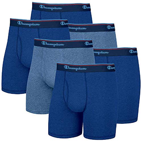 Champion Men's 6 Pack Smart Temp Boxer Brief (X-Large, Blue)