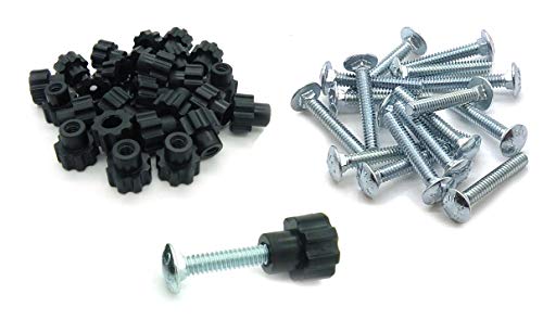 Pet Carrier Bolt Fasteners - Black Nylon Nuts (20 Pack, 1-1/4' Medium Bolts)
