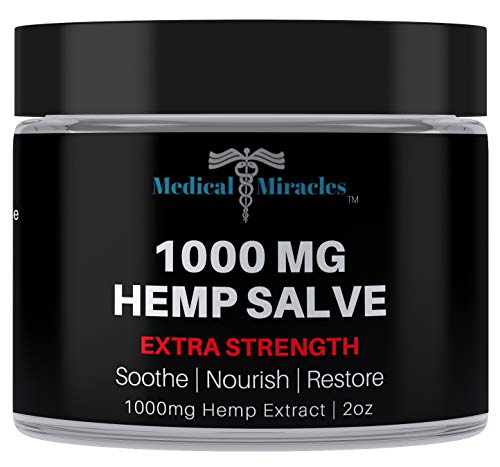 Medical Miracles Hemp 1000 Mg Extra Strength Healing Salve Ideal for Hips, Joints, Neck, Back, Elbows, Fingers, Hands, and Knees Made in USA