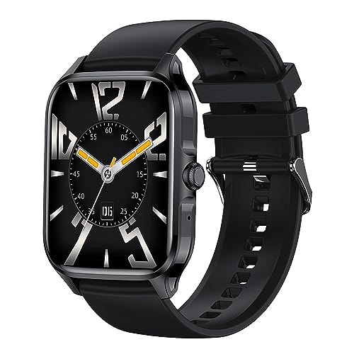 GUYMOOD 1.85' Smart Watch for Men Women,Usage time 5-7 Days IP68 Waterproof,Built-in HD Bluetooth Call Health Sleep Heart Rate SpO2 Monitoring and Fitness Tracker Smartwatches,Black