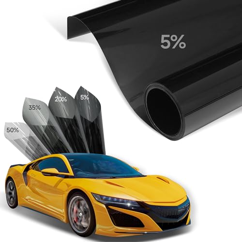 GISSVOGEEK Nano Ceramic Window Tint Film for Cars (5% VLT), 20' x 10FT, 2Mil Thickness, DIY Installation, UVR 99% Heat& UV Block and Scratch Resistant, Privacy Protection or Professional Application