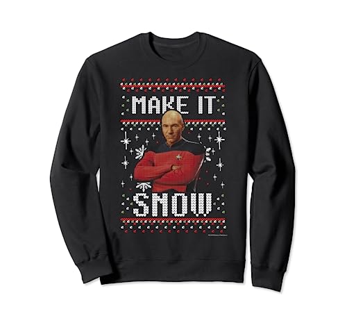 Star Trek Next Generation Make It Snow Christmas Sweatshirt,Long Sleeve