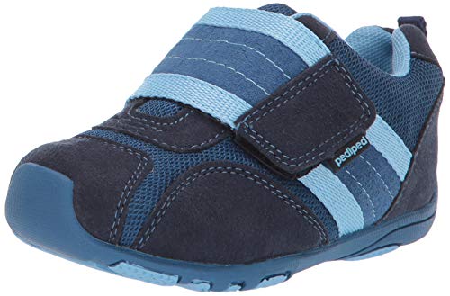 pediped Baby-Boy's Adrian First Walker Shoe, Navy, Sky, 19 Child EU Toddler (4-4.5 US)