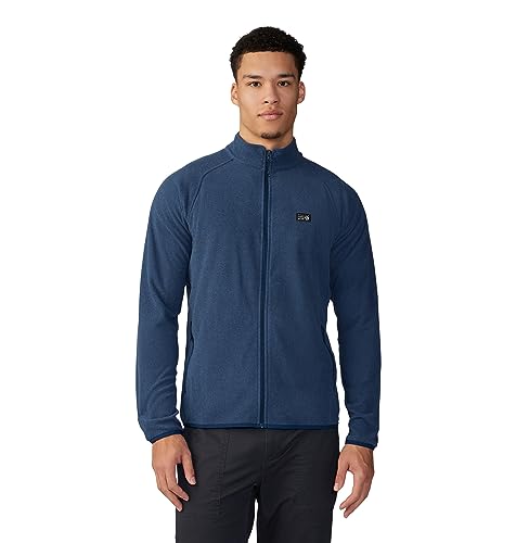 Mountain Hardwear Men's Microchill Full Zip Jacket, Hardwear Navy Heather, Large
