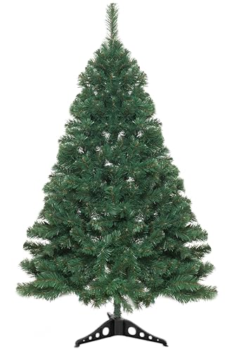 Holiday Essence 4 Foot Christmas Tree, 300 Tips Artificial Green Canadian Pine Tree, Unlit Premium Hinged 4 Ft Tall, PVC Base