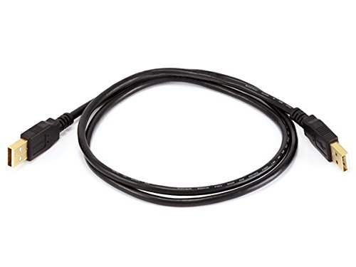 Monoprice 105442 3ft USB 2.0 A Male to A Male 28/24AWG Cable (Gold Plated) -Black for Data Transfer Hard Drive Enclosures, Printers, Modems, Cameras and More!
