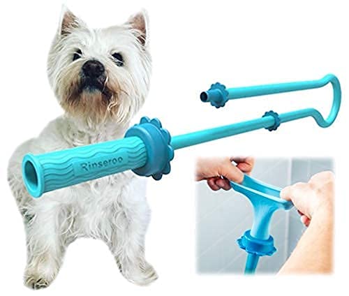 Rinseroo 6 Foot: Slip-On Dog Wash Hose Attachment for Shower & Sink - Pet Bather, Fits Showerhead Up to 4” Wide, Includes Spare Connector, Handheld Shower Sprayer/Washer Faucet Adapter (Not for Tub)