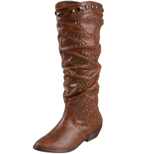 Naughty Monkey Women's Stud Master Boot,Tan,10 M US