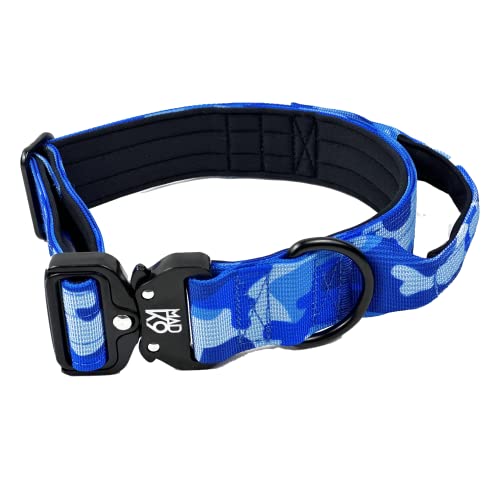 Mad K9 Tactical Dog Collar for Large Dogs (Large, Blue Camouflage)