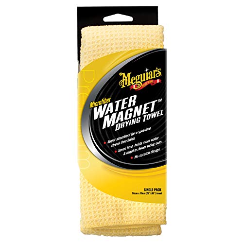 Meguiar's Water Magnet Microfiber Drying Towel - Premium Car Drying Towel That's Super Plush, Water Absorbent & Scratch-Free - 1 Pack, Yellow