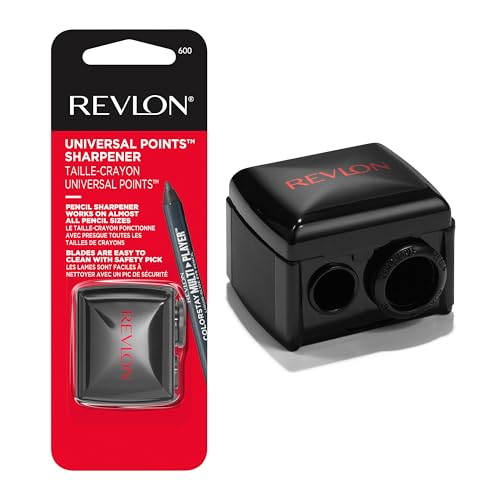 Revlon Makeup Sharpener for Eyeliner, Lip Liner, and More! Universal Sharpener for All Wooden & Plastic Pencil Sizes