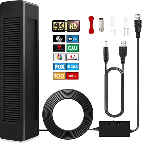 Digital Antenna for Smart TV with Signal Booster, 400+ Miles Long Range HD Antenna Support All Television with 4K 1080p Indoor and Outdoor