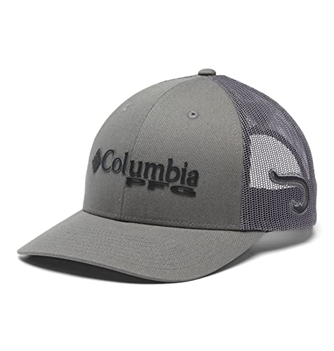 Columbia Unisex PFG Mesh Snap Back Ball Cap, Titanium/Black/Hook, One Size