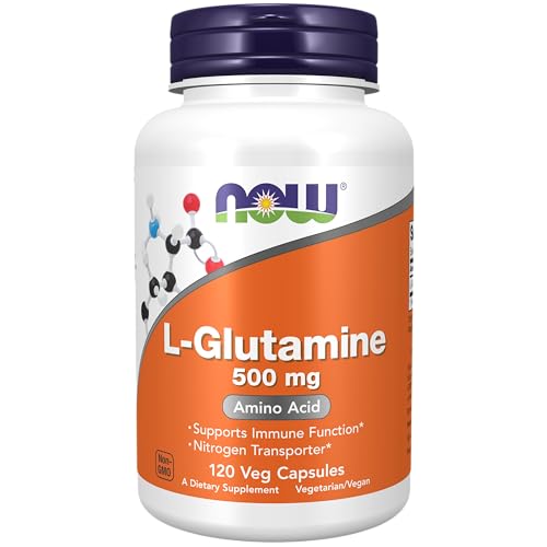 NOW Supplements, L-Glutamine 500 mg, Nitrogen Transporter*, Amino Acid, 120 Veg Capsules