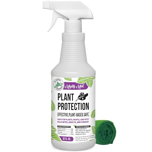 Mighty Mint 32 oz Peppermint Plant Protection Spray - Kit - for Spider Mites, Insects, Gnats, Fungus, and Disease