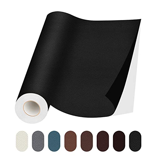 Lifeshoon Leather Repair Patch, 17X79 inch Self Adhesive Leather Repair, Large Leather Repair Tape for Couches, Furniture, Car Seats, Cabinets, Wall, Handbags （Black, 17X79 inch）