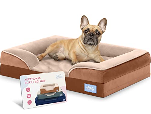 Orthopedic Sofa Dog Bed - Ultra Comfortable Dog Bed for Large Dogs - Breathable & Waterproof Pet Bed- Egg Foam Sofa Bed with Extra Head and Neck Support - (Medium, Brown)