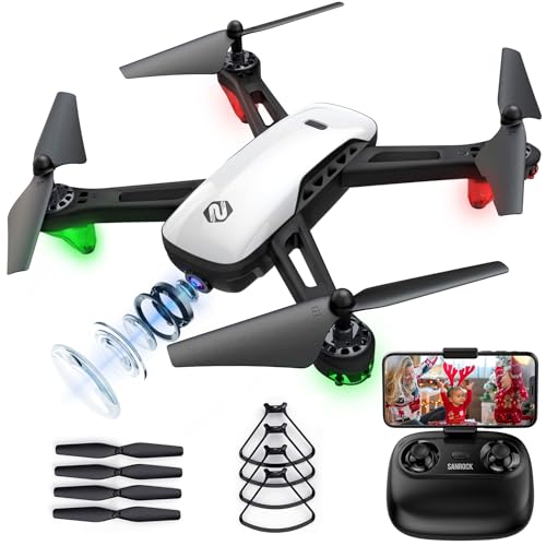 SANROCK U52 Drone with Camera for Adults Kids 1080P HD, WiFi Live Video FPV Drones RC Quadcopters for Beginners, Gesture Control, Gravity Sensor, Altitude Hold, 3D Flip, Custom Route, One Key Backward