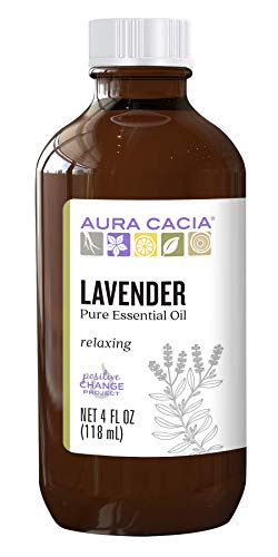 Aura Cacia 100% Pure Lavender Essential Oil | GC/MS Tested for Purity | 120 ml (4 fl. oz.) | Lavandula angustifolia