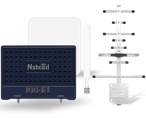 Nstcell Cell Phone Booster for Home & Multi-Room with 2 Indoor Antennas,Up to 6,000 sq ft, Band 66/25/2/4/5/12/13/17,Boost 5G 4G Data for All U.S. Carriers FCC Approved Cell Booster