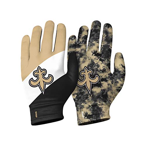FOCO New Orleans Saints NFL Reusable Stretch Gloves - Adult - 2 Pack, S/M