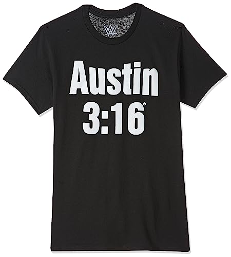 WWE Men's Superstar Wrestlers Stone Cold Steve Austin The Rock Hulk Undertaker T-Shirt, Black/Skull, X-Large