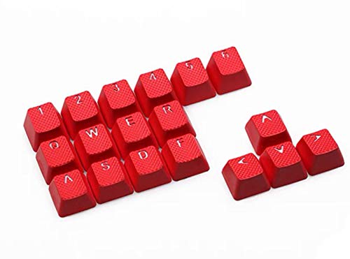 Rubber Gaming Backlit Keycaps Set - for Cherry MX Mechanical Keyboards Compatible OEM Include Key Puller (Red)