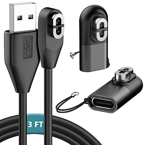 3.3FT Charging Cable Replacement for Aftershokz Charging Cable with [2-Pack] USB C Adapter for Aftershokz Headphones Charger for Shokz Aeropex, OpenRun/Pro/ Mini, OpenComm for Shokz Charging Cable