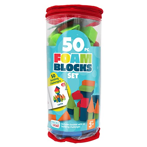 Chuckle & Roar - Foam Blocks Set - Big Colorful Blocks for Toddlers - Educational Preschool Toy - 50 PC Multicolor Block Set