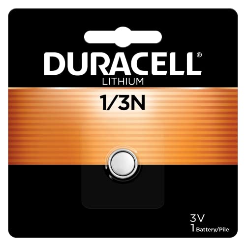 Duracell 1/3N 3V Lithium Battery, 1 Count Pack, Lithium Coin Battery for Digital Cameras, Watches, and more, CR Lithium 3 Volt Cell