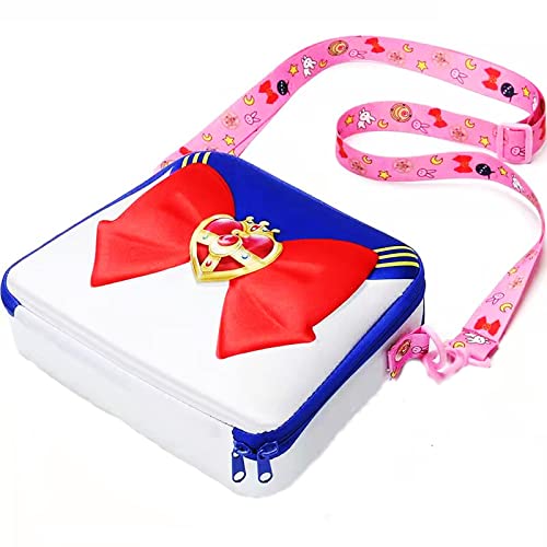 Wellcalmly Moon Luna Cat Purses Pu Leather Gothic Purse Cosplay Moon Sailor Bag Handbags Shoulder Bags (pink)