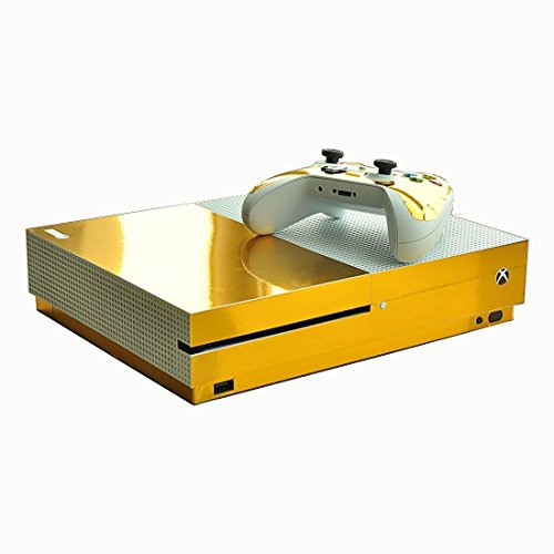 SKINOWN Skin Sticker Vinly Decal Cover for Xbox One Slim by SKINOWN (Golden)