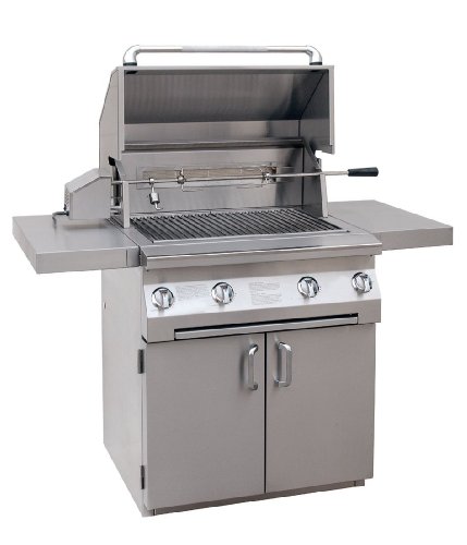 Solaire 30-Inch InfraVection Natural Gas Cart Grill with Rotisserie Kit, Stainless Steel