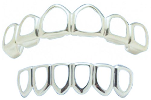 Big Dawgs Bling Hip Hop Silver Open Face Grillz Set Player Style