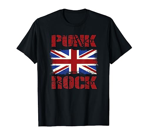 Punk Rock T-Shirt Vintage UK Flag Concert Music British Tee