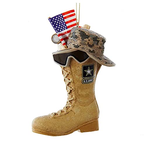 U.S. Army Boot With U.S.A. Flag and Icons Ornamentfor Christmas