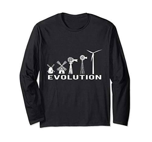 Wind Power T-Shirt: Wind Turbine Evolution white Windmill