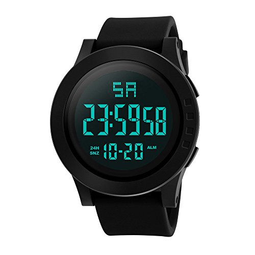 Sport Watch, 50M Waterproof Watch, Sport Wrist Watch for Men Women Kids, Digital Watch with Alarm Date and Time (Black -4)
