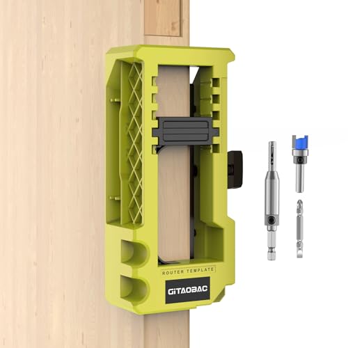 Green Door Hinge Jig, Door Hinge Router Template, Door Hinge Mortiser, Hinge Installation Kit Fits 3” to 5” Length and 1/4” or 5/8” Thickness.【Only Work on The Door not The jamb】