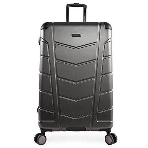 Perry Ellis Tanner 29' Hardside Checked Spinner Luggage, Black, One Size