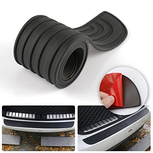 SINGARO Car Rear Bumper Protector, 41inch x3.5inch Car/SUV Universal Rubber Anti-Scratch Trunk Exterior Accessories（Black）