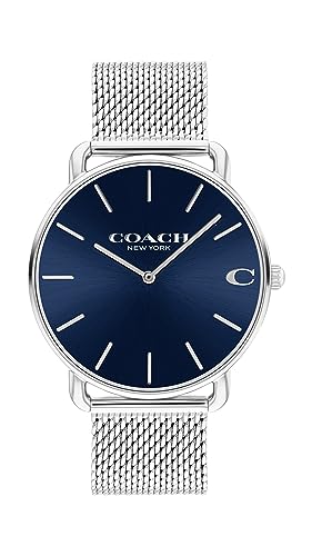Coach Elliot Men's Watch | Contemporary Elegance with Signature Detailing | Fashion Timepiece for Everyday Wear (Model 14602652), Silver