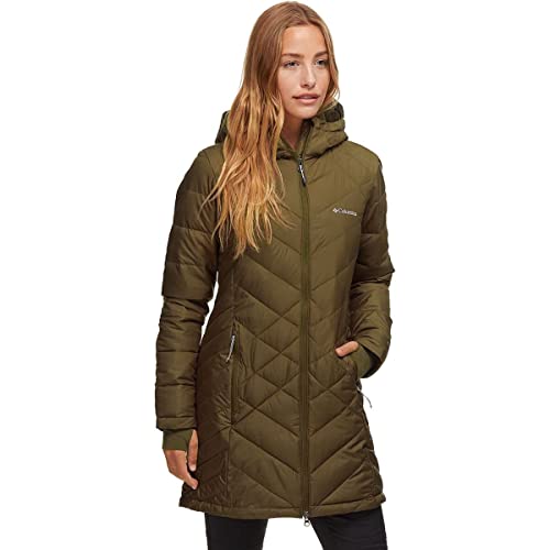 Columbia Women's Heavenly Long Hooded Jacket, Olive Green, 1X